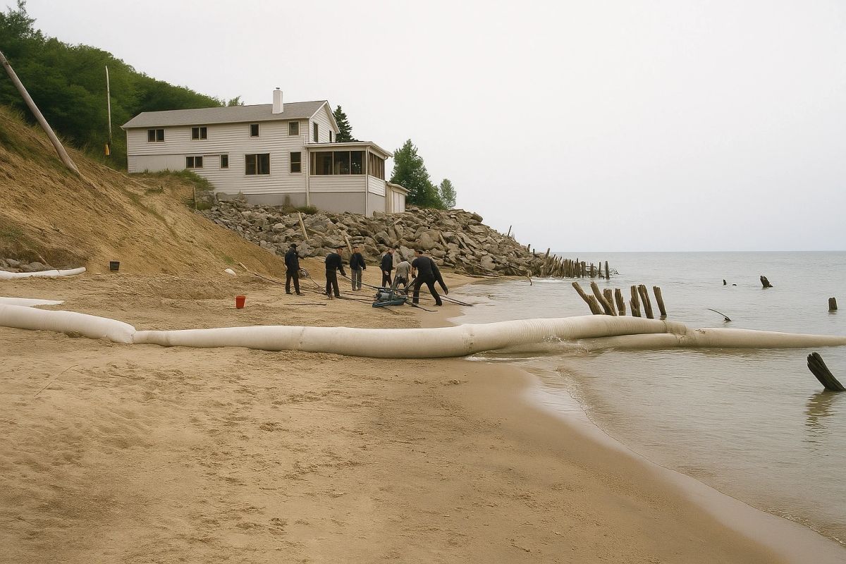 Early prototype installation — severely eroded shoreline, circa 2000